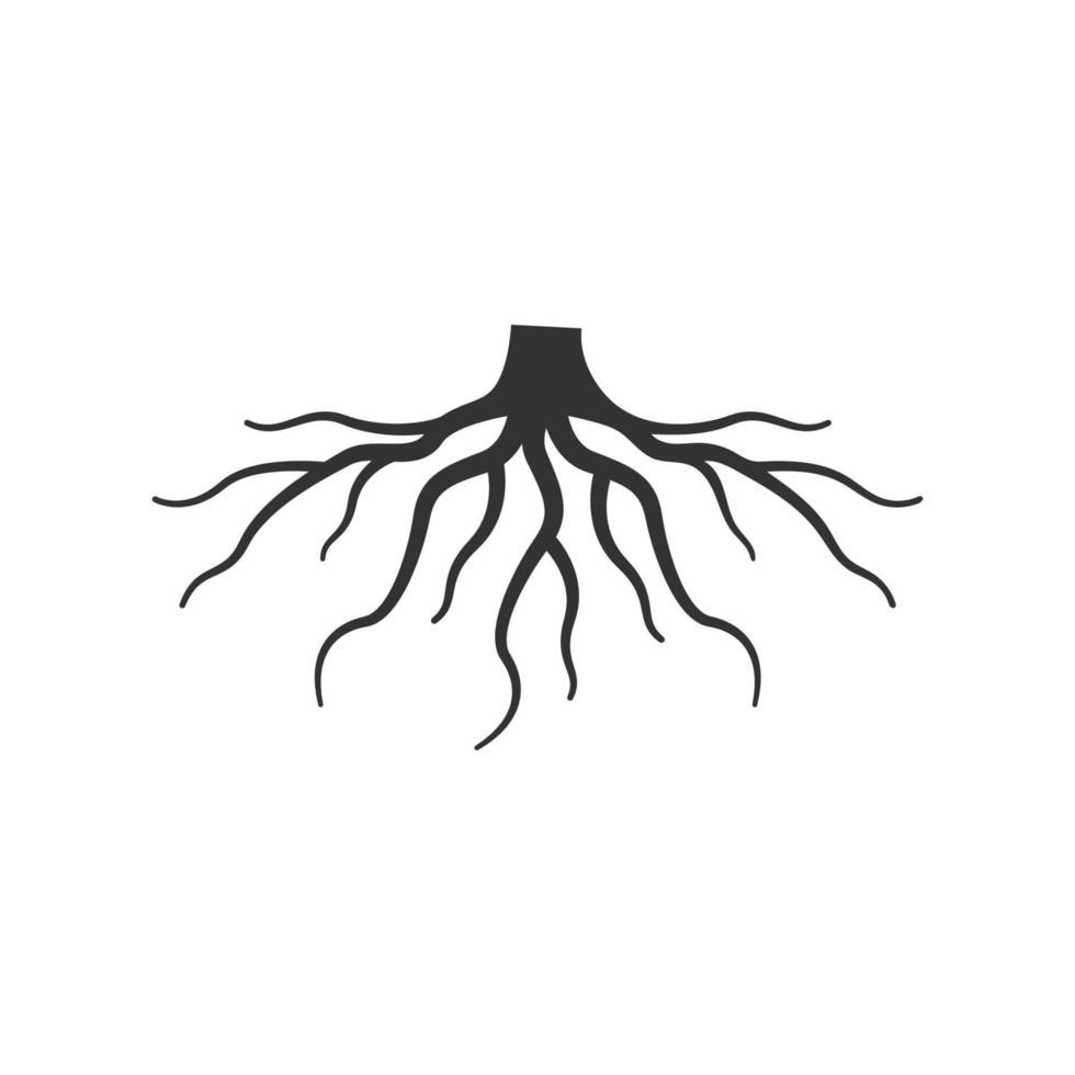 vector de diseño de icono de logotipo de raíz