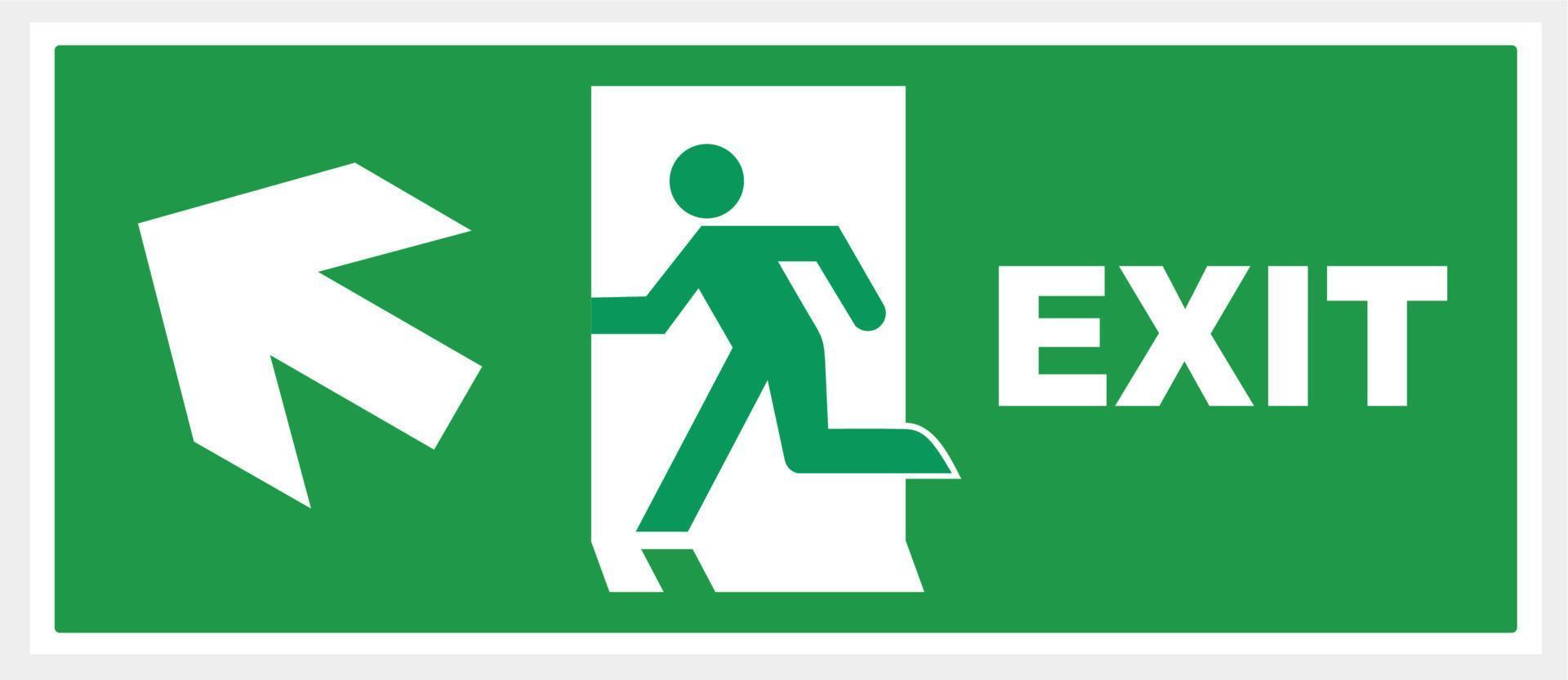 Vector Square green emergency exit stair sign. Exit Vector Illustration