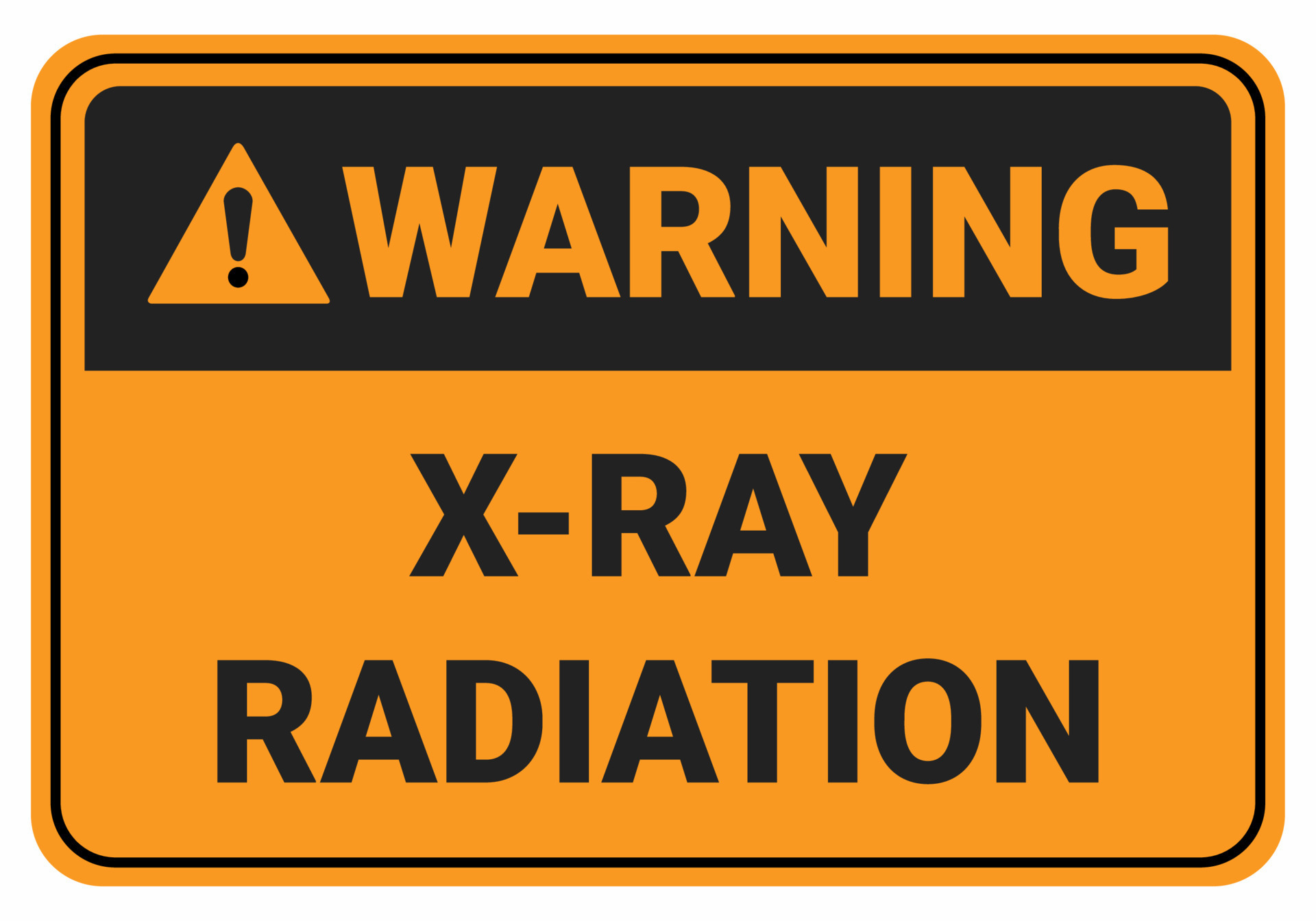 Safety sign warning xray radiation.symbol illustration. Osha and ANSI