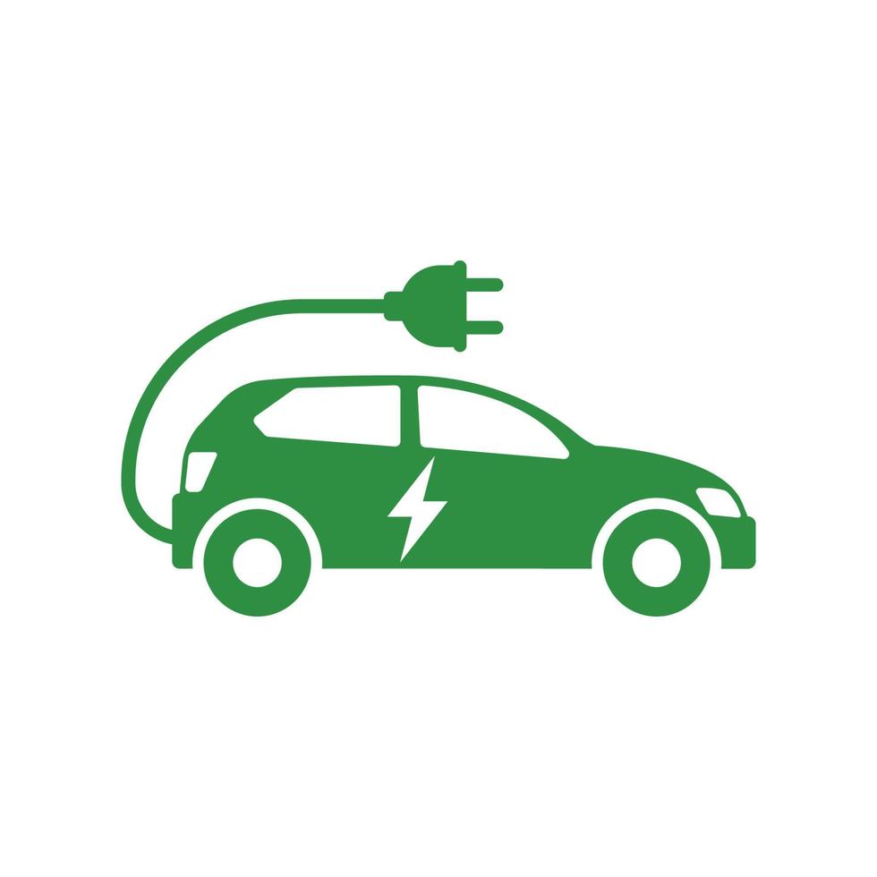 green electric car icon design vector