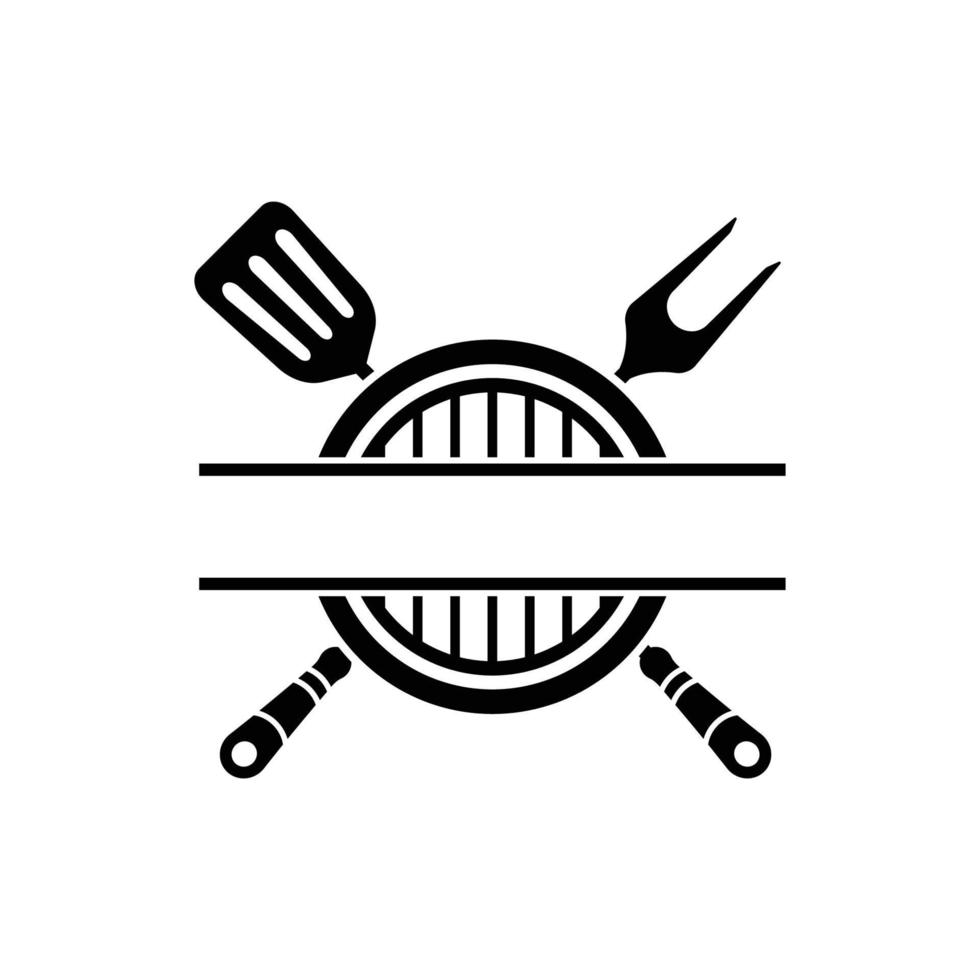 grill logo icon design template vector