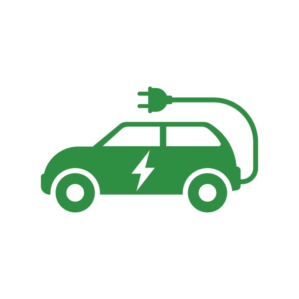 green electric car icon design vector