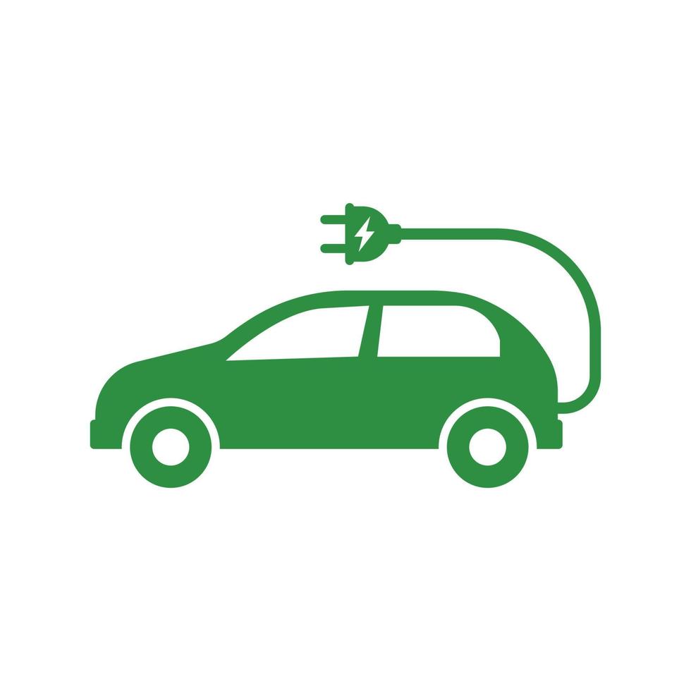 vector de diseño de icono de coche eléctrico verde