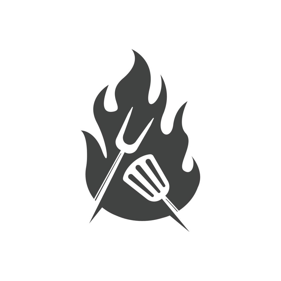 grill logo icon design template vector