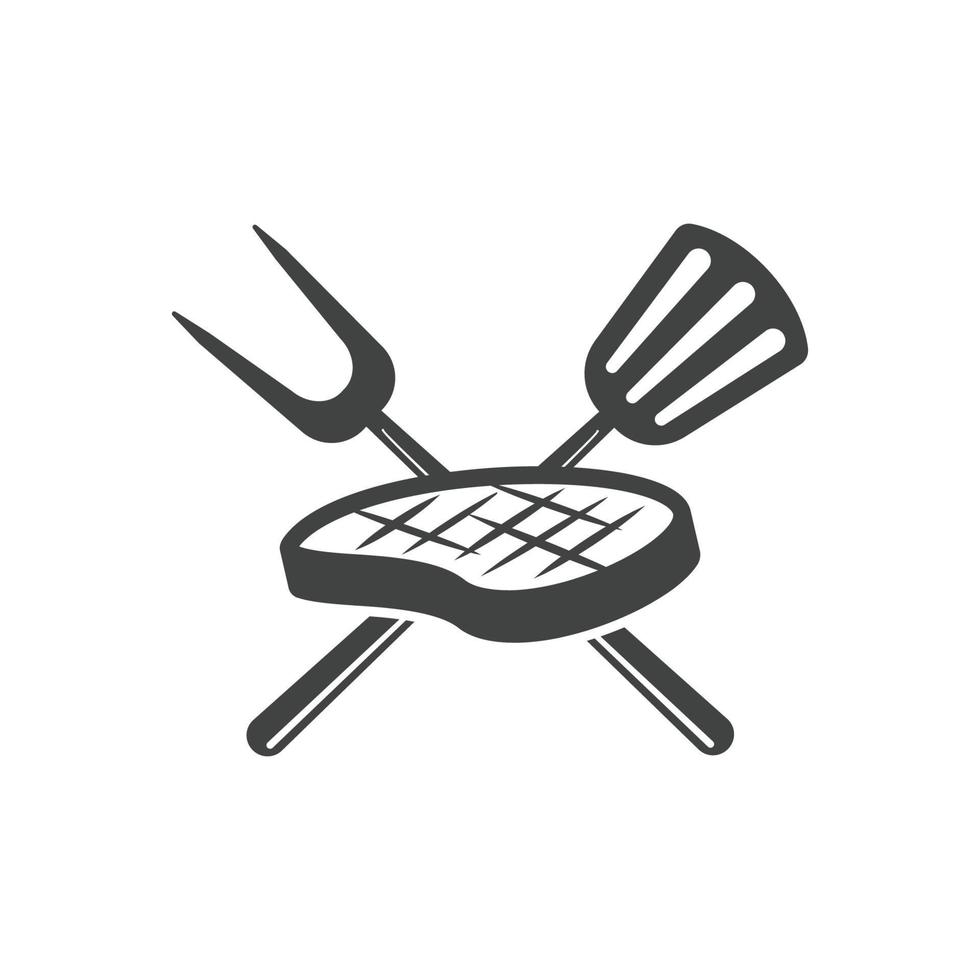 grill logo icon design template vector
