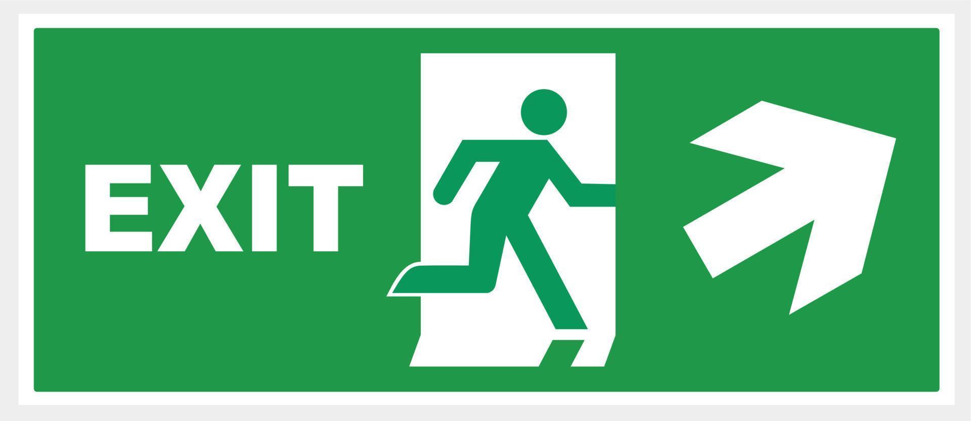 Sign Emergency exit arrow. green background. Illustration vector