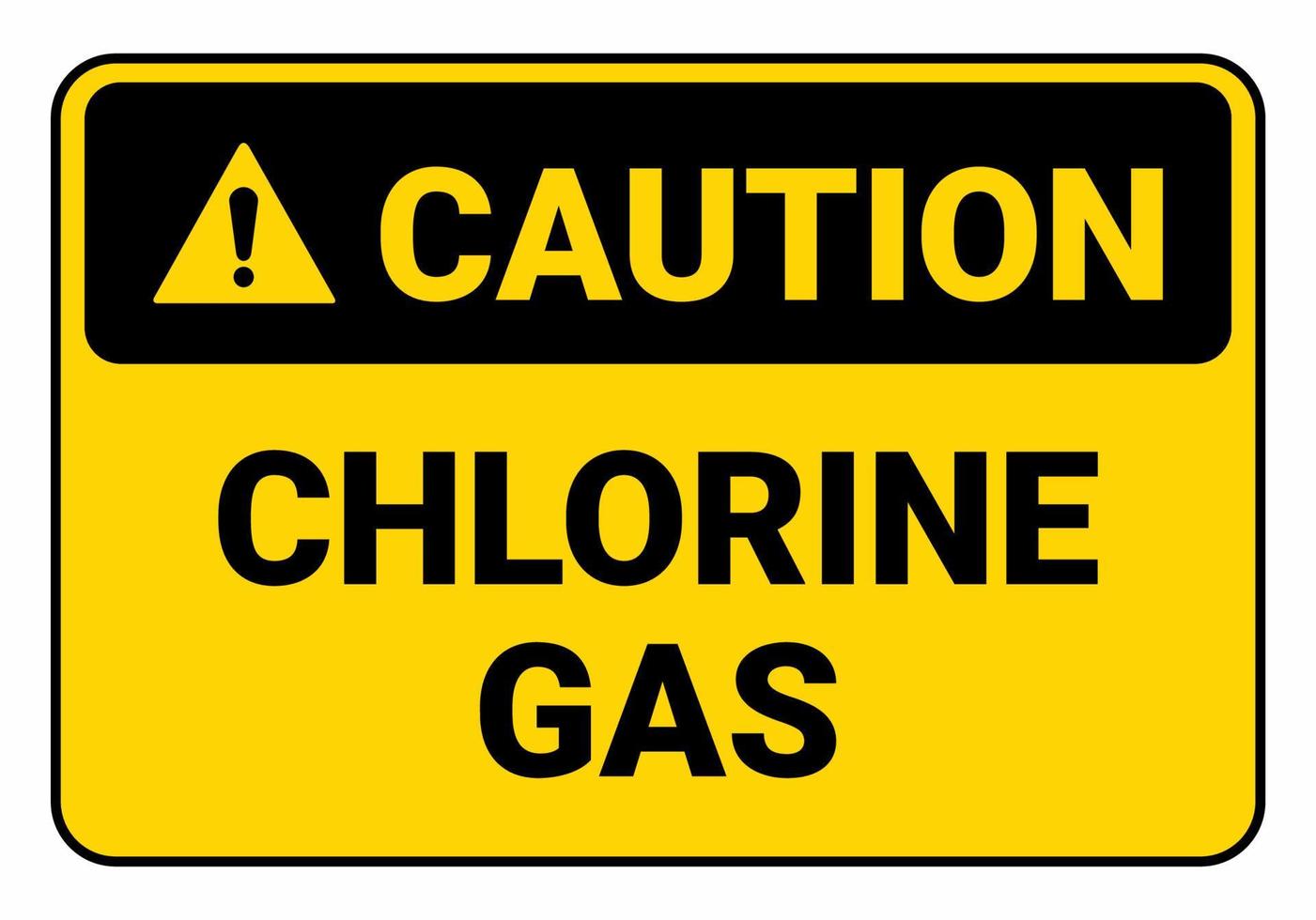 Caution Chlorine gas. beware the dangers of Chlorine gas. Safety sign Vector Illustration. OSHA and ANSI standard sign. eps10