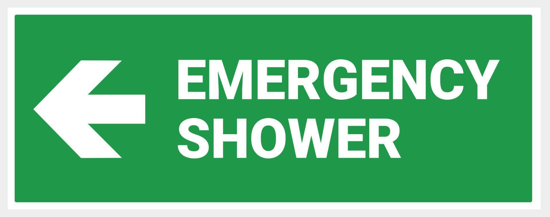 Arrow to emergency shower. green background vector