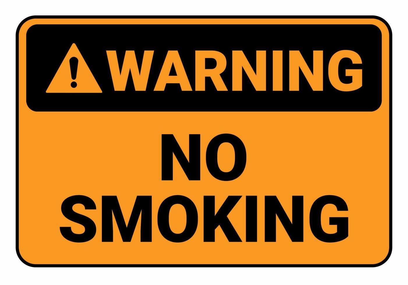 Warning no smoking. Safety sign Vector Illustration. OSHA and ANSI standard sign. eps10