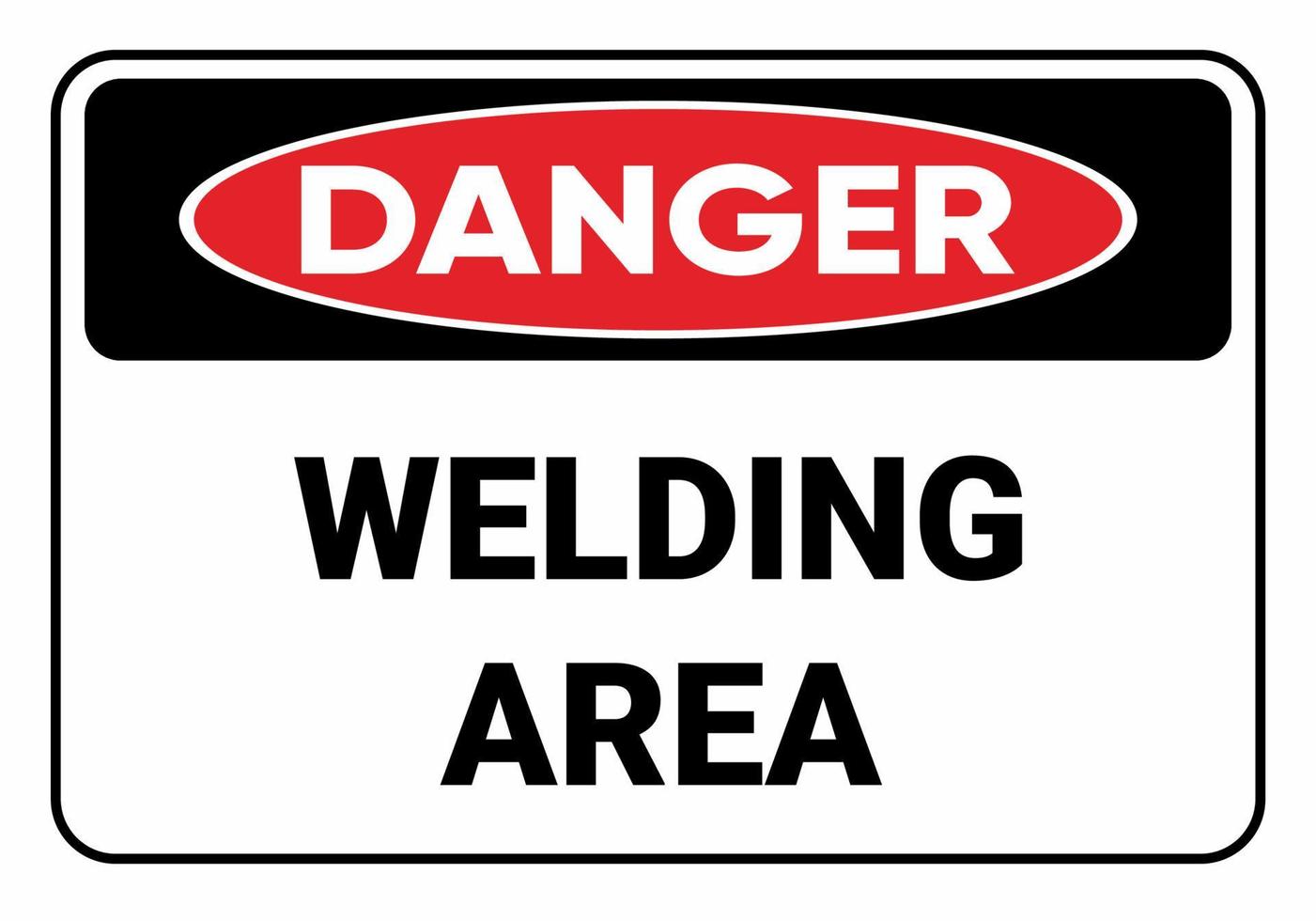 Danger welding area. Safety sign symbol illustration. Osha and ANSI standard. welding sign. vector