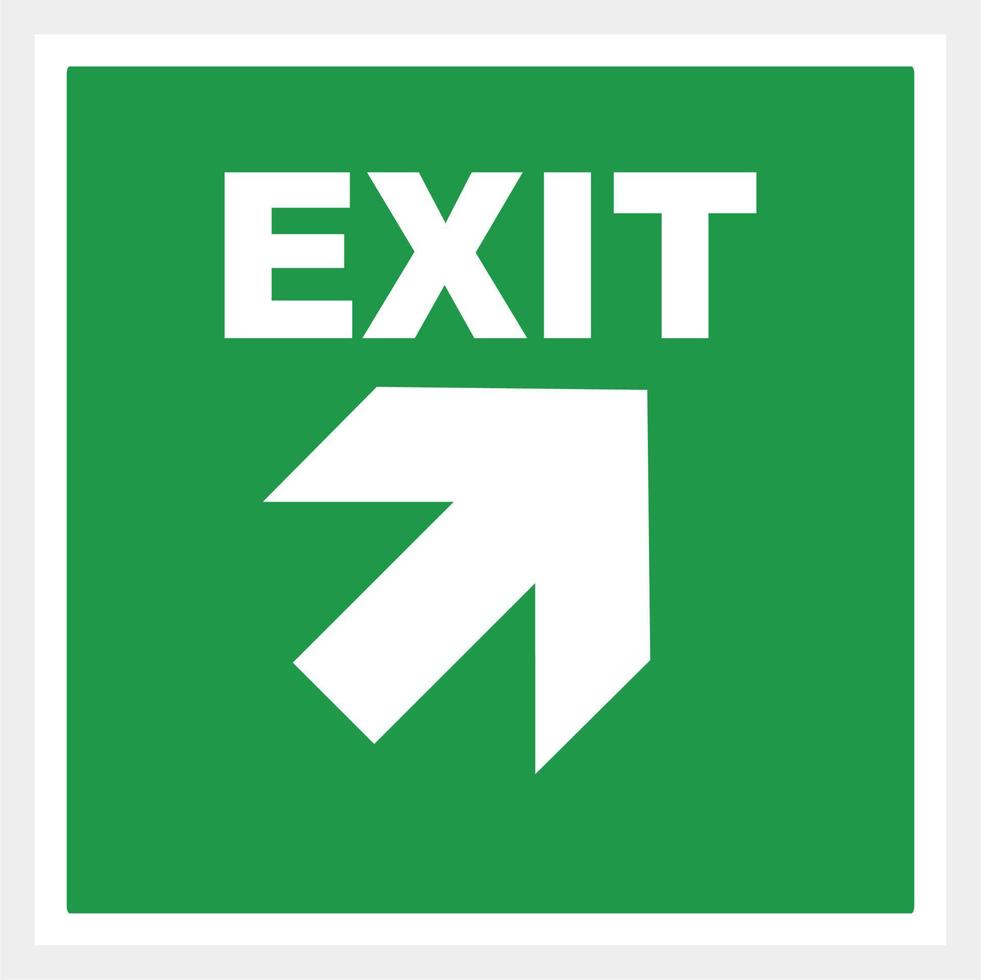 flecha de salida de emergencia. fondo verde ilustración cuadrada vector