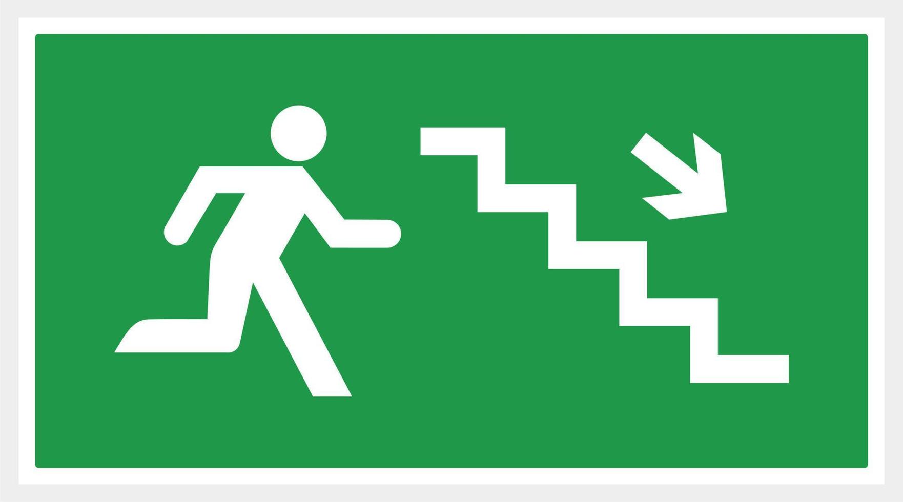 Emergency exit door ladder vector. direction sign. green color. safety illustration vector