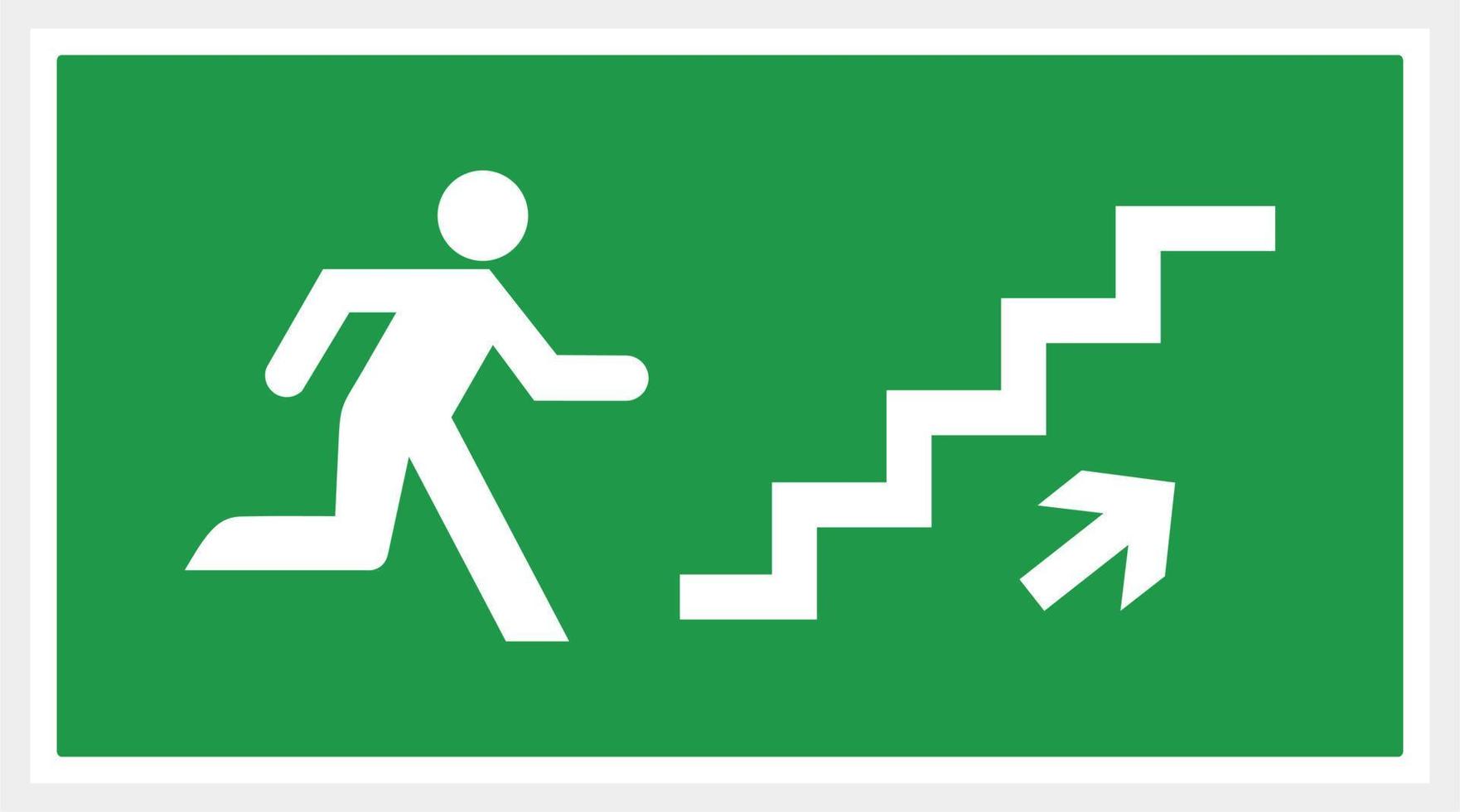 vector de escalera de puerta de salida de emergencia. señal de dirección color verde. ilustración de seguridad