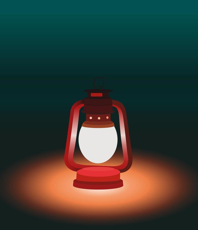 lantern on the beach at night vector