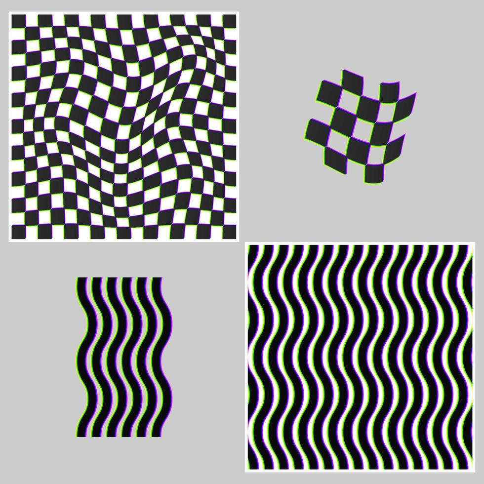 Vector set of backgrounds - Glitch style