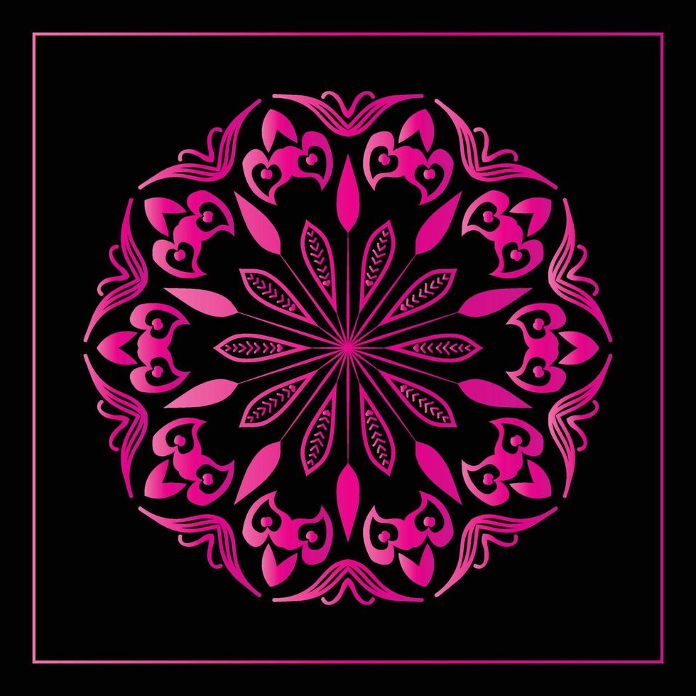 mandala de lujo creativo con degradado rosa vector