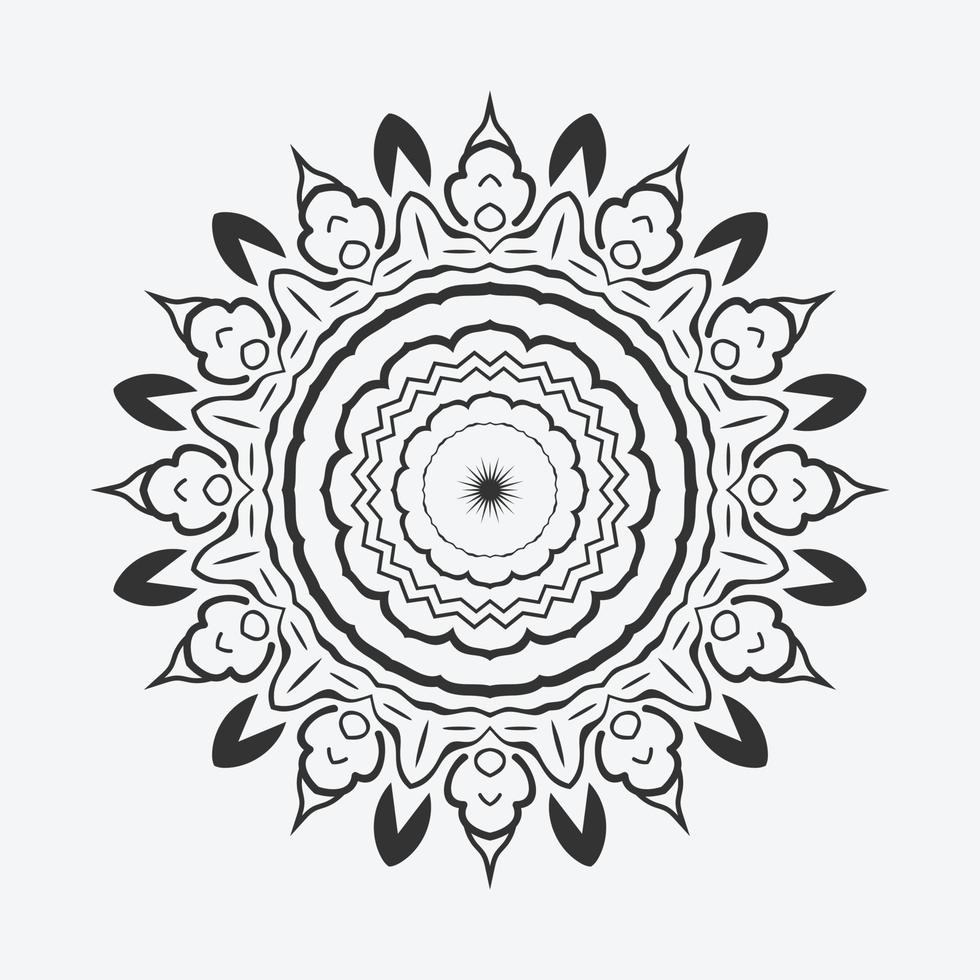 fondo de diseño de mandala con color negro vector