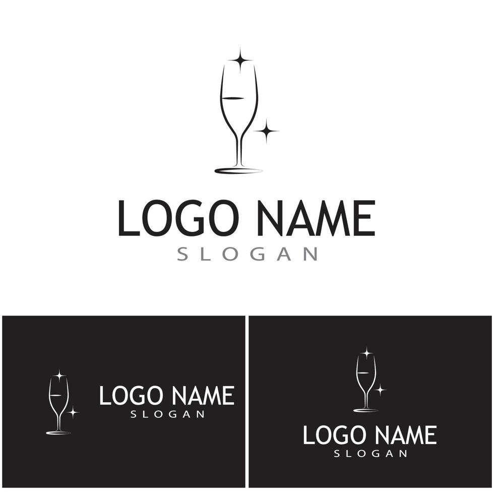 vino logo plantilla vector símbolo naturaleza