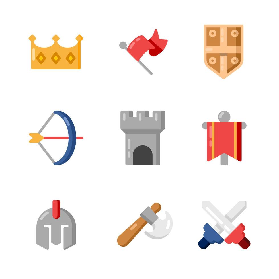 icono medieval con diseño plano vector