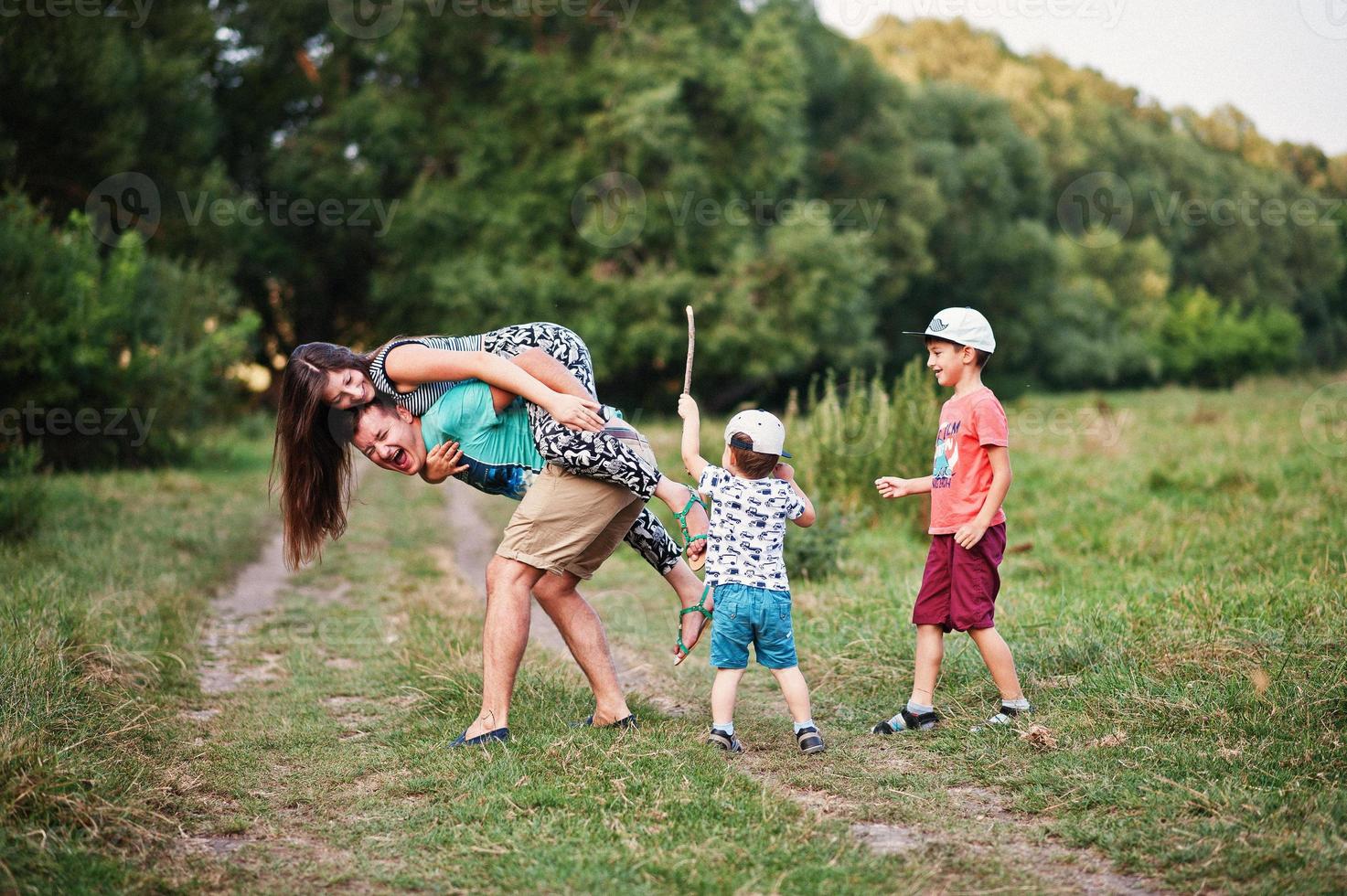 Happy young family photo