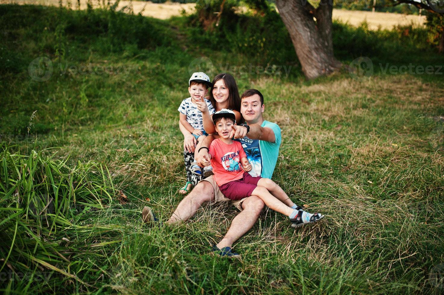 Happy young family photo