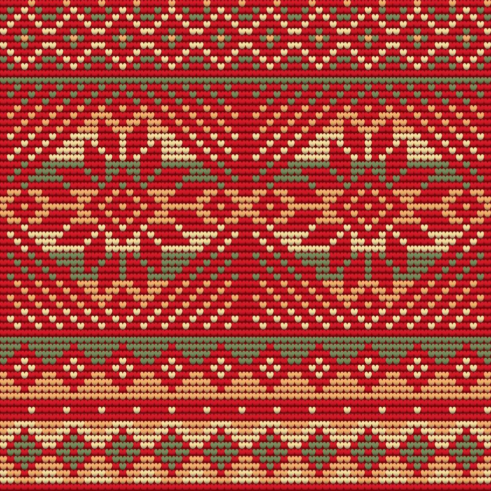 Seamless Pattern of Christmas Ugly Sweater, red background vector