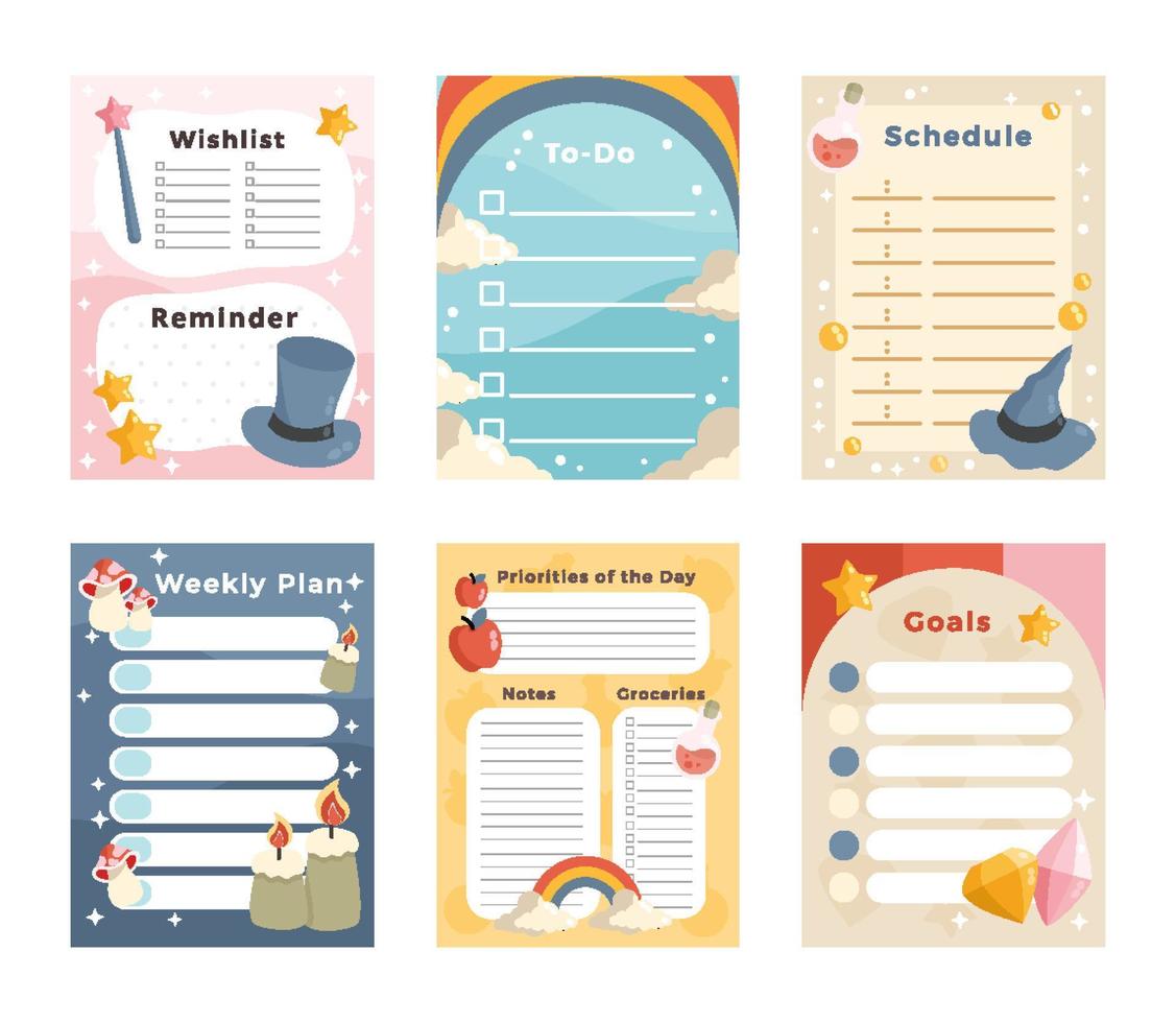 Magical Fantasy Journal Template vector