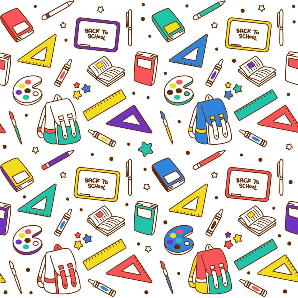 School Stuff Pattern vector