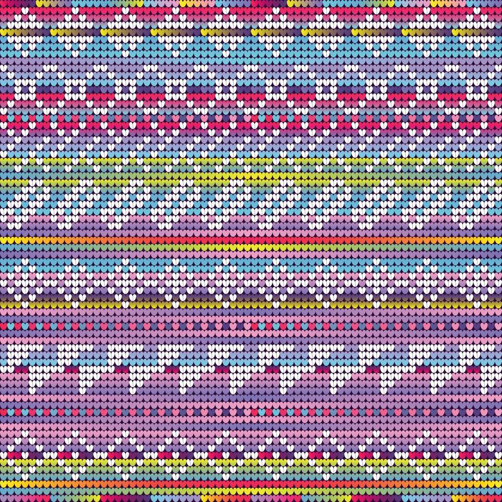 Christmas knitting geometric seamless pattern. Neon colors gradient background vector