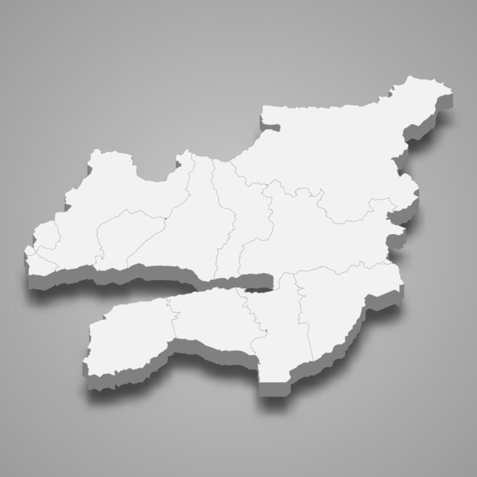 3d isometric map of Kocaeli is a province of Turkey vector