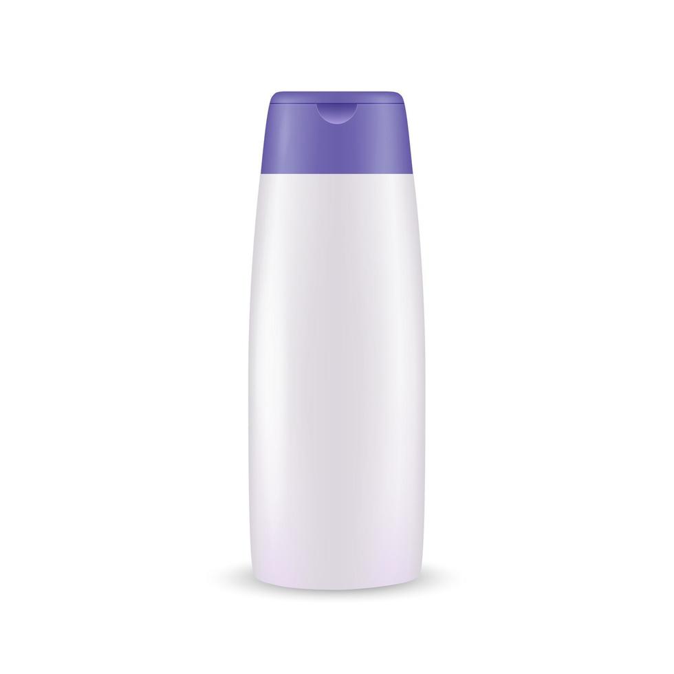 Realistic plastic Shampoo bottle mockup vector