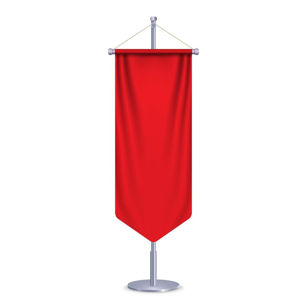 Empty 3D Long Pennant . Vector illustration