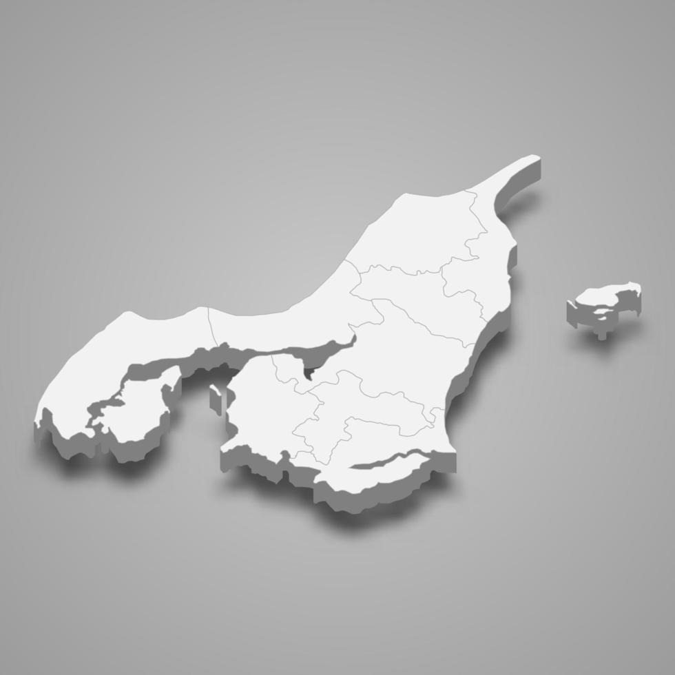 Mapa isométrico 3d de nordjylland es una región de dinamarca, ilustración vectorial vector