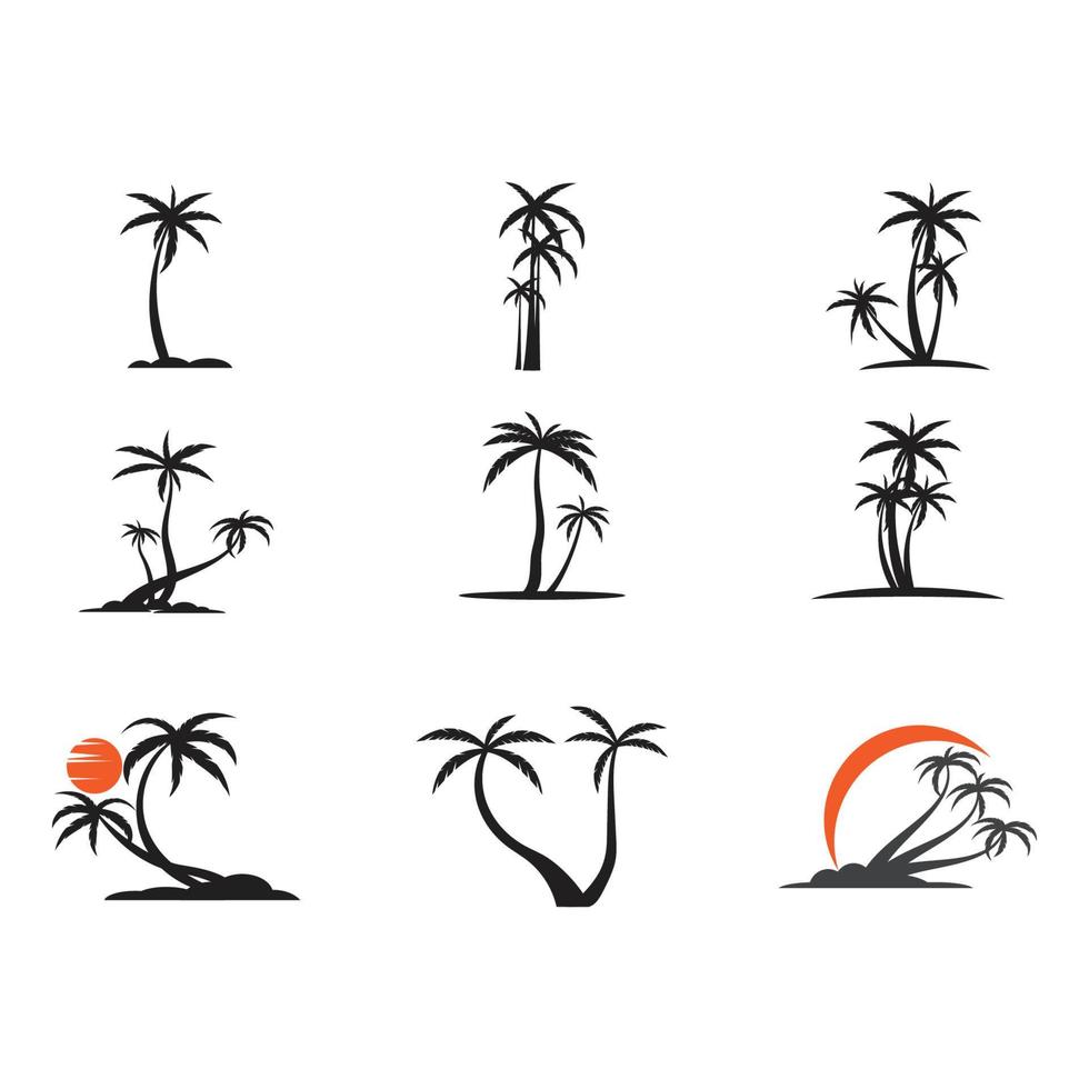 Palm tree summer logo template vector illustration