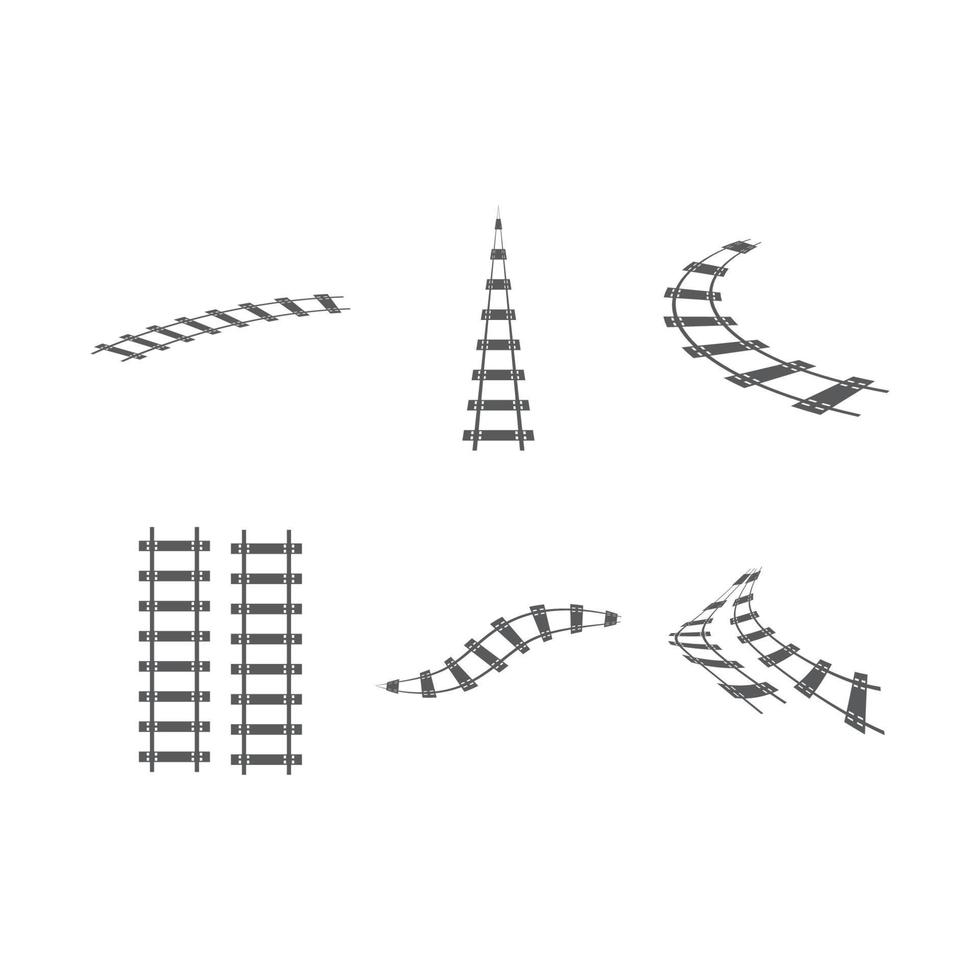 Ilustración de plantilla de diseño de icono de vector de vías de tren