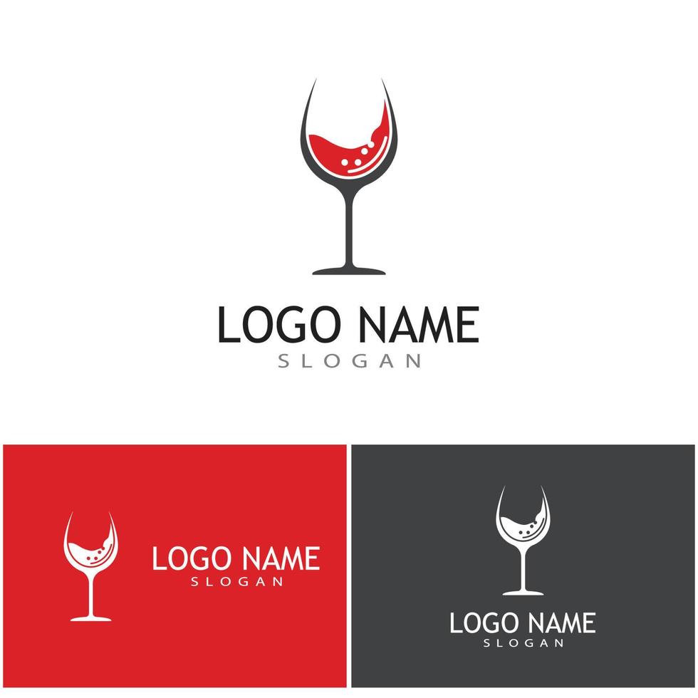 vino logo plantilla vector símbolo naturaleza