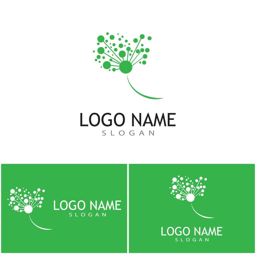 Dandelion flower logo vector template design