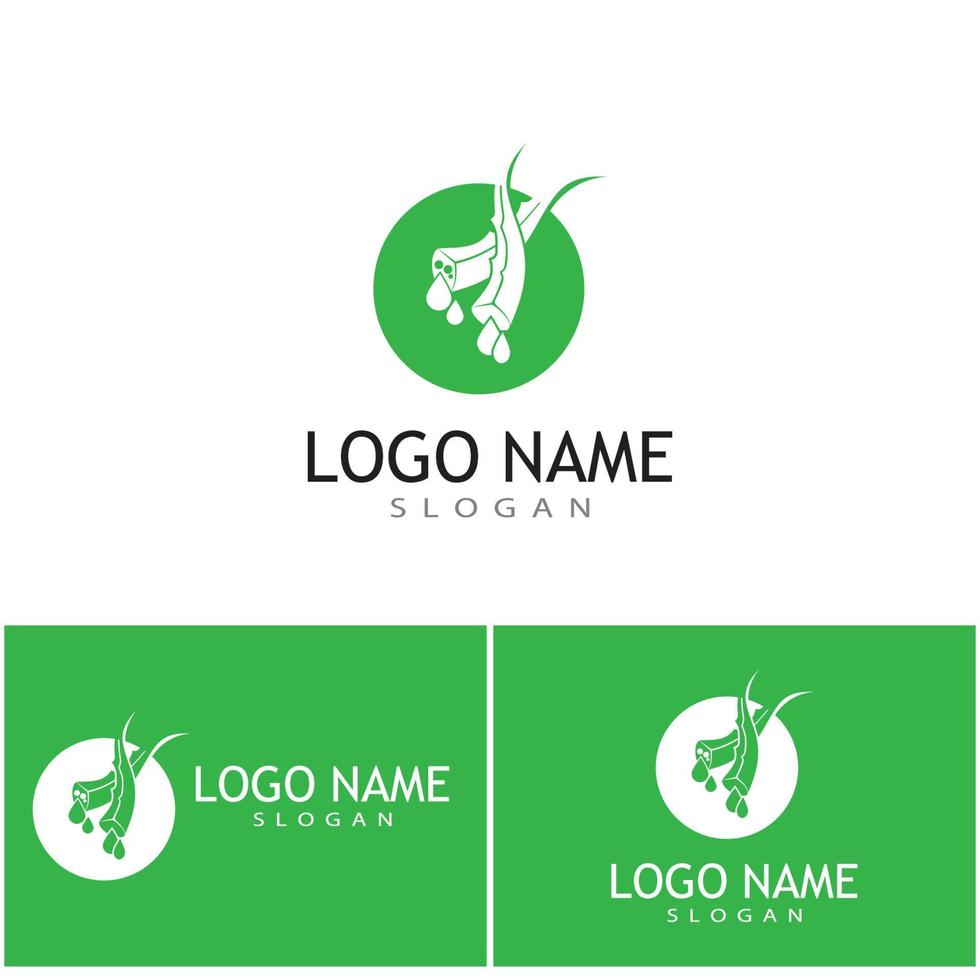 Aloe vera Wave Logo Template vector symbol nature