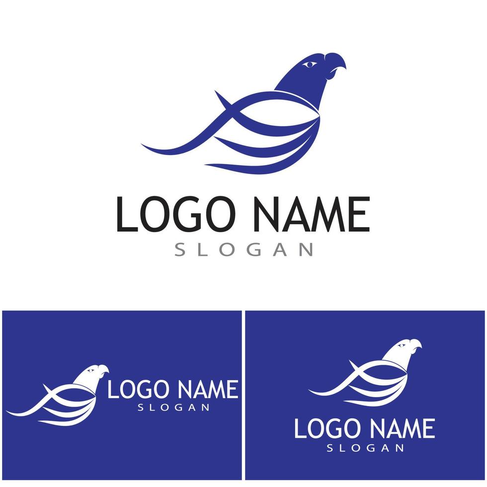 Falcon eagle birdWave Logo Template vector symbol