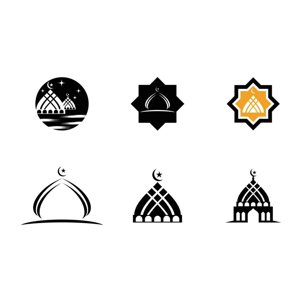 mezquita, logotipo, plantilla, vector, símbolo, ilustración, diseño vector