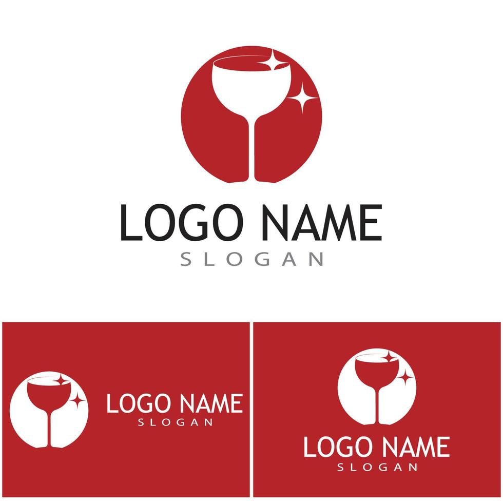 vino logo plantilla vector símbolo naturaleza