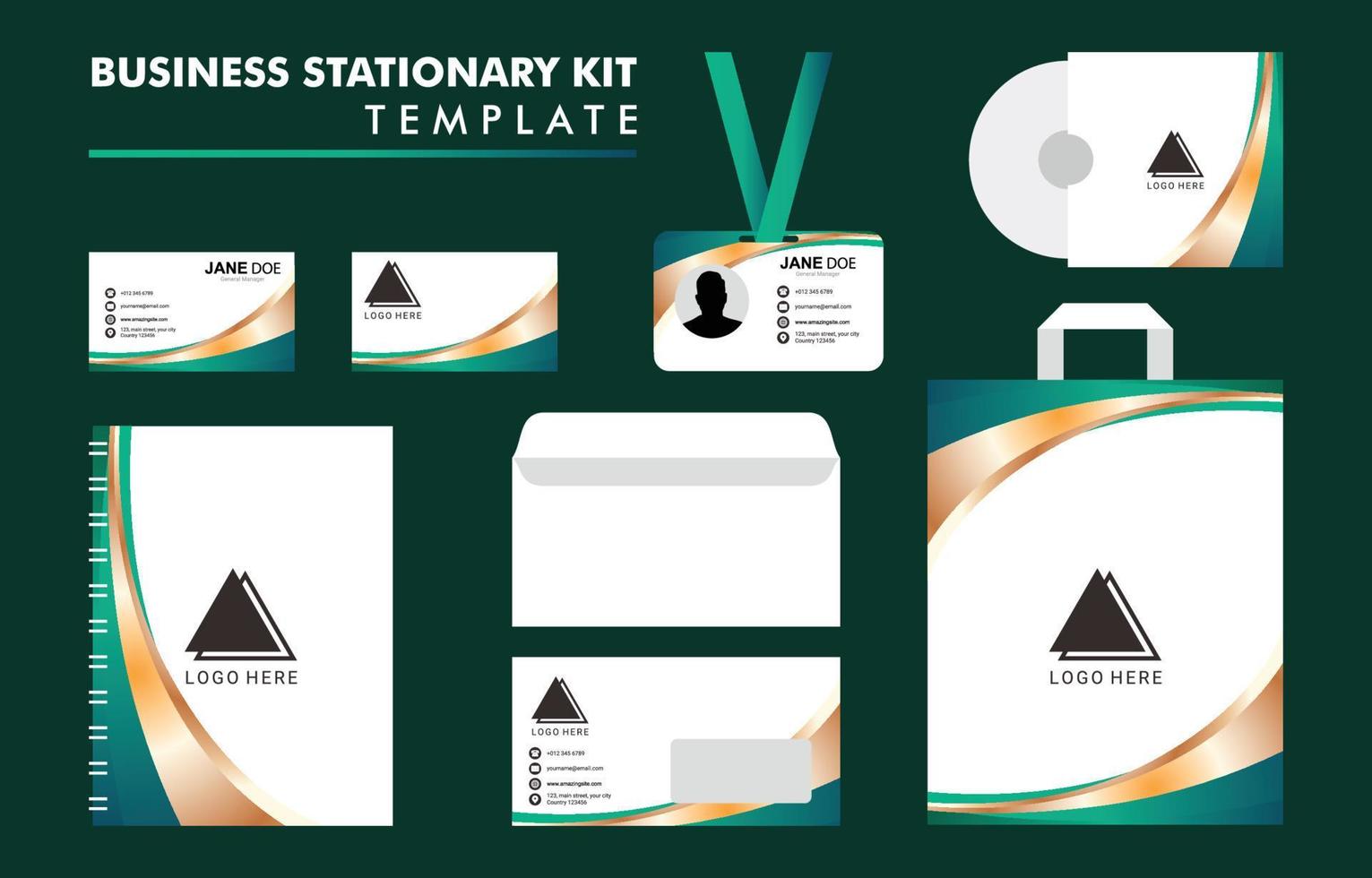 kit de papelería comercial para empresa vector