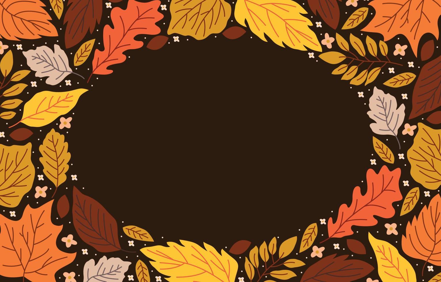 Fall Season FLoral Nature Leaves Background vector