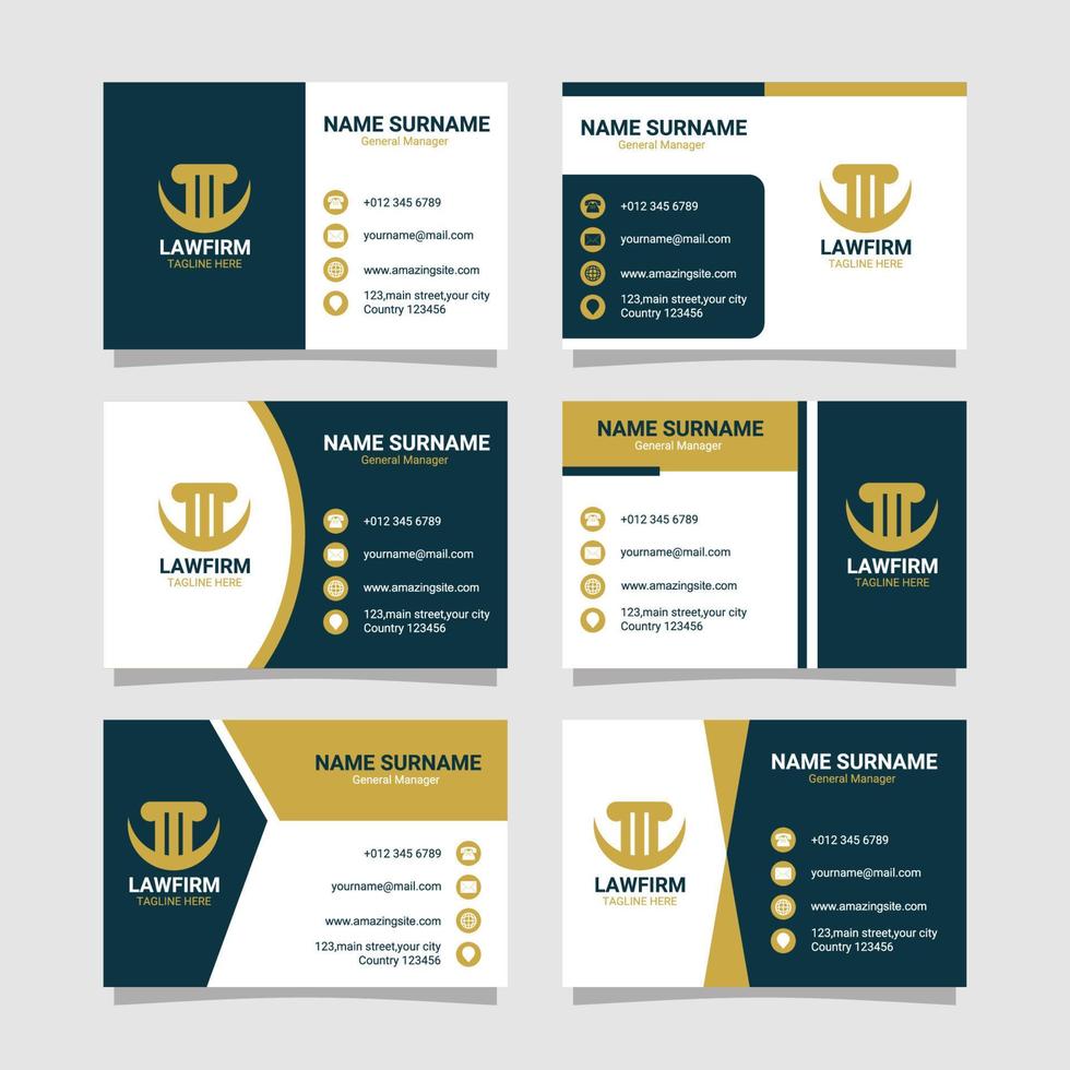Law Firm Business Formal Card Collection vector
