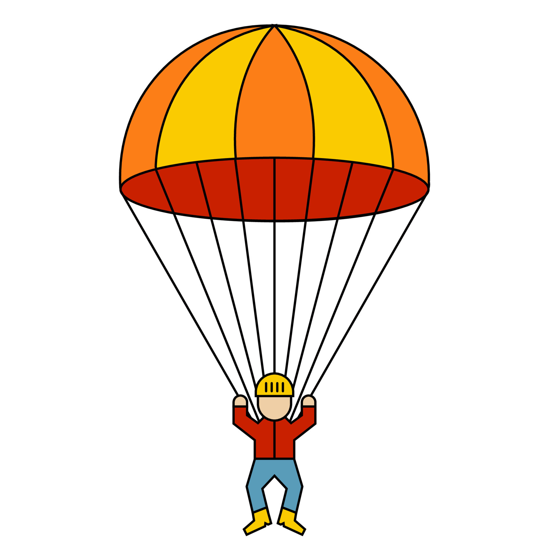 parachutist descends to the ground. jump from an airplane with a