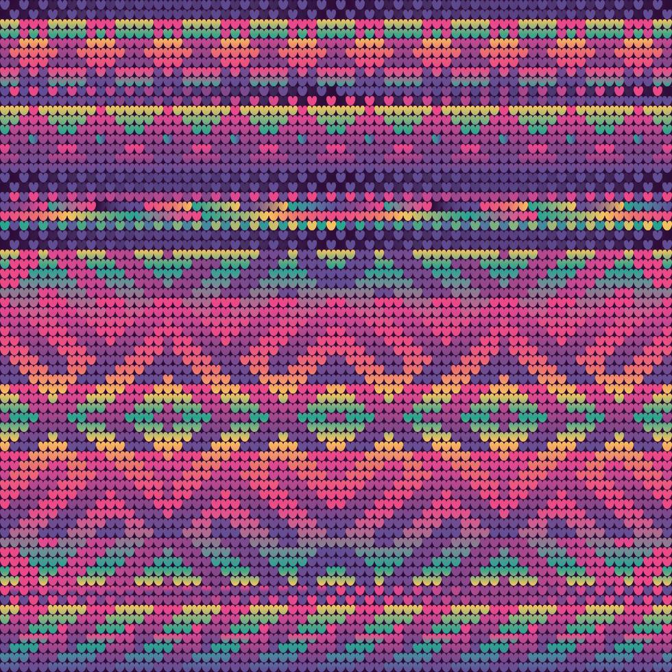 Magenta Gradient Colors Seamless Pattern of Christmas Knitting vector