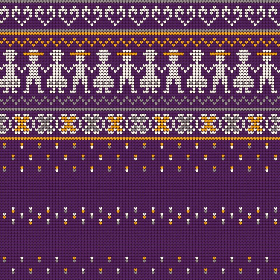 Paquete de patrones de tejido de abuelas para suéter feo de Navidad vector