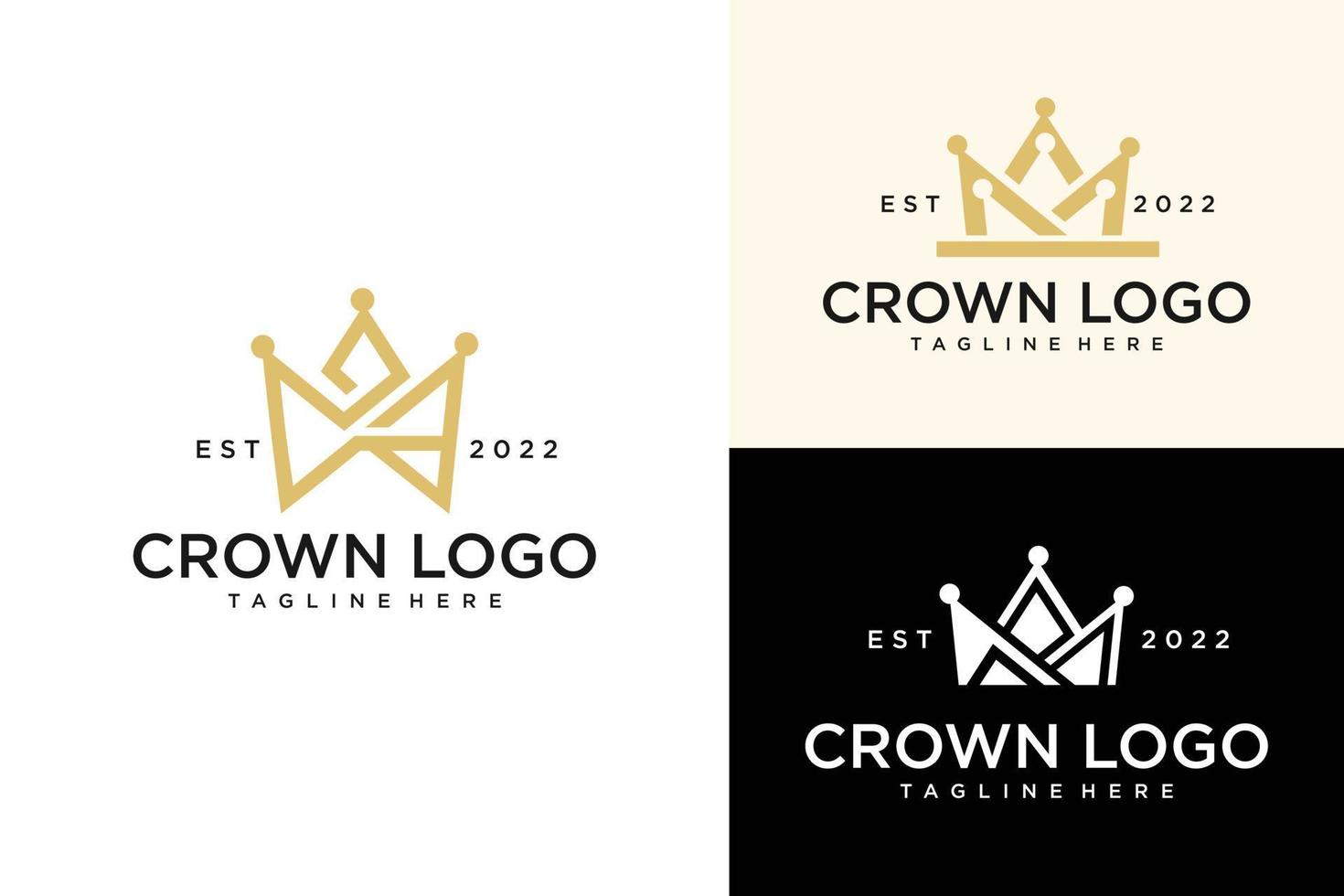 logotipo de la corona real rey reina diseño de logotipo abstracto plantilla vectorial vector