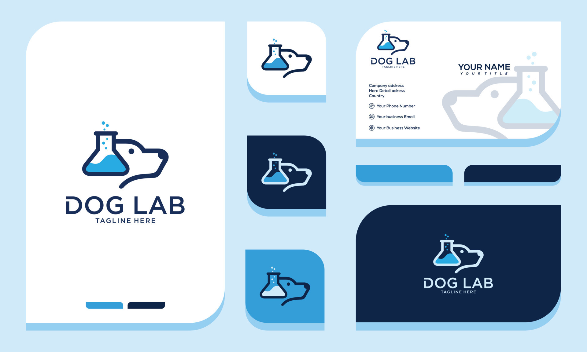 Pet Labs vector logo design and business card 8042318 Vector Art at