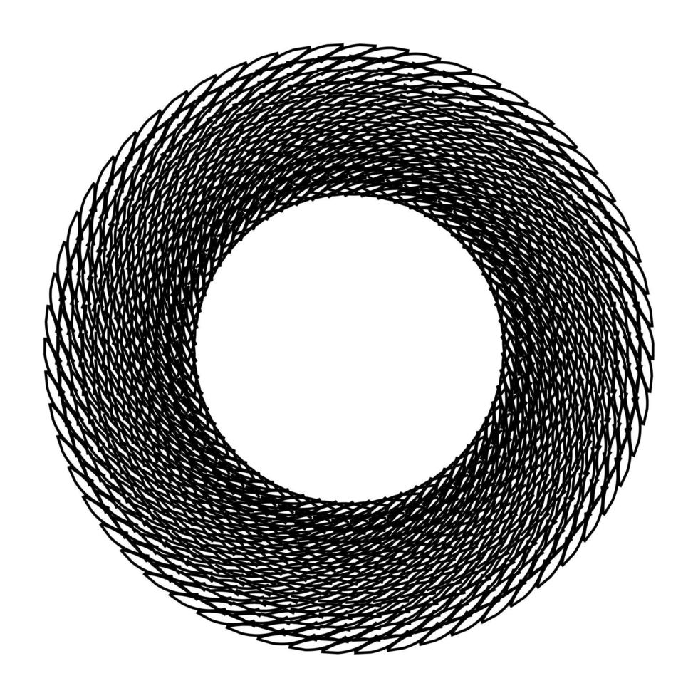 round frame weaving isolated vector drawing